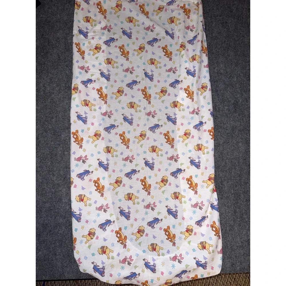 Vintage Disney Winnie the Pooh Tigger Eeyore Piglet Crib Sheet Cotton Blend USA